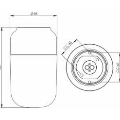 Ohm 100/170 bastu tak-/vägglampa IP44 E27 svart/matt opal