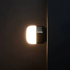 Ohm 100/110 bastu tak-/vägglampa IP44 G9 svart/matt opal