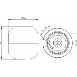 Ohm 100/110 bastu tak-/vägglampa IP44 G9 svart/matt opal