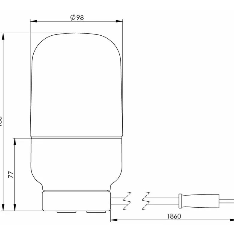 Ohm 100/190 bordslampa med dimmer E27 brun/klarglas