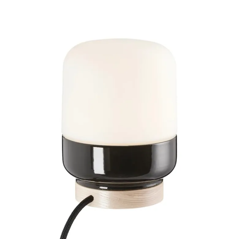 Ohm 140/190 bordslampa med dimmer E27 svart/matt opal