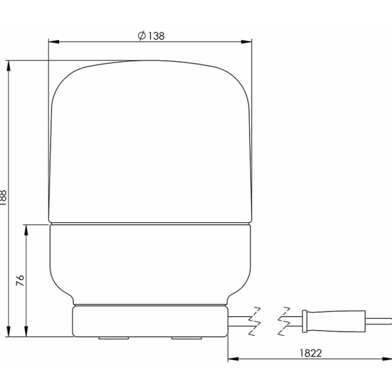 Ohm 140/190 bordslampa med dimmer E27 svart/matt opal