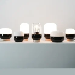 Ohm 100/190 bordslampa med dimmer E27 svart/matt opal