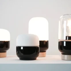 Ohm 100/190 bordslampa med dimmer E27 svart/matt opal