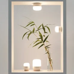 Ohm 140/190 bordslampa med dimmer E27 vit/matt opal