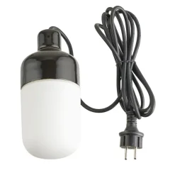 Ohm 100/215 outdoor taklampa IP44 E27 svart/matt opal