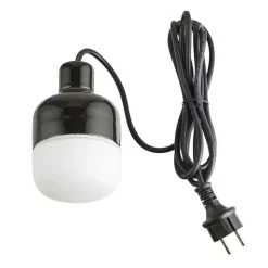 Ohm 100/155 outdoor taklampa IP44 G9 svart/matt opal