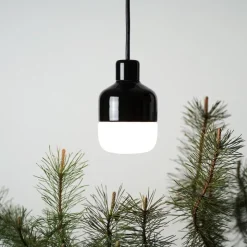 Ohm 100/155 outdoor taklampa IP44 G9 svart/matt opal