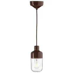 Ohm 100/215 taklampa IP44 E27 brun/klarglas