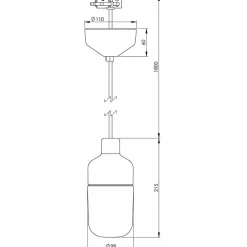 Ohm 100/215 taklampa IP44 E27 brun/klarglas