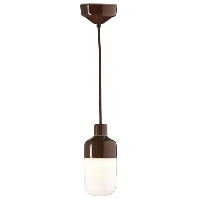 Ohm 100/215 taklampa IP44 E27 brun/matt opal