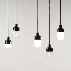 Ohm 100/215 taklampa IP44 E27 svart/matt opal
