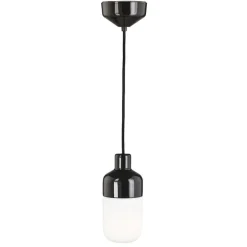 Ohm 100/215 taklampa IP44 E27 svart/matt opal
