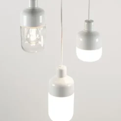Ohm 100/215 taklampa IP44 E27 vit/klarglas