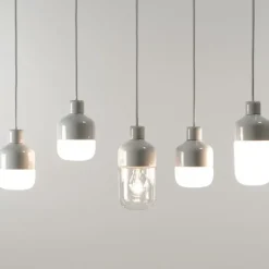 Ohm 100/215 taklampa IP44 E27 vit/klarglas