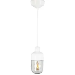 Ohm 100/215 taklampa IP44 E27 vit/klarglas