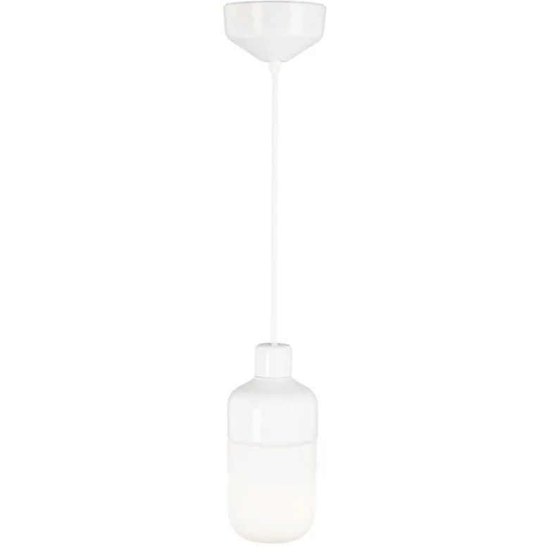 Ohm 100/215 taklampa IP44 E27 vit/matt opal