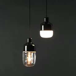 Ohm 100/155 taklampa IP44 G9 svart/matt opal