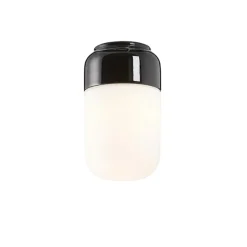 Ohm 100/170 tak-/vägglampa IP44 E27 svart/matt opal