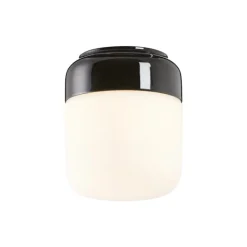 Ohm 140/170 tak-/vägglampa IP44 E27 svart/matt opal
