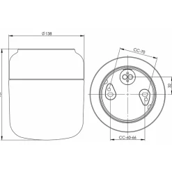 Ohm 140/170 tak-/vägglampa IP44 E27 vit/klarglas