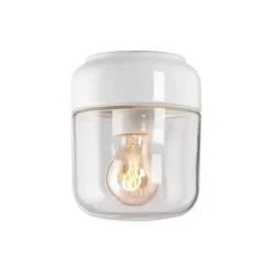 Ohm 140/170 tak-/vägglampa IP44 E27 vit/klarglas