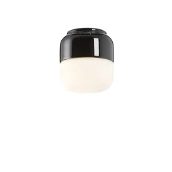Ohm 100/110 tak-/vägglampa IP44 G9 svart/matt opal