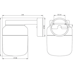 Ohm 140/205 vägglampa IP44 E27 brun/matt opal