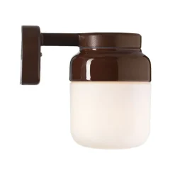 Ohm 140/205 vägglampa IP44 E27 brun/matt opal