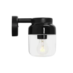 Ohm 140/205 vägglampa IP44 E27 svart/klarglas