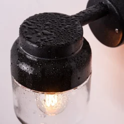 Ohm 140/205 vägglampa IP44 E27 svart/klarglas