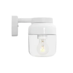 Ohm 140/205 vägglampa IP44 E27 vit/klarglas