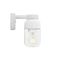Ohm 100/210 vägglampa IP44 E27 vit/klarglas