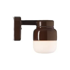 Ohm 100/150 vägglampa IP44 G9 brun/matt opal