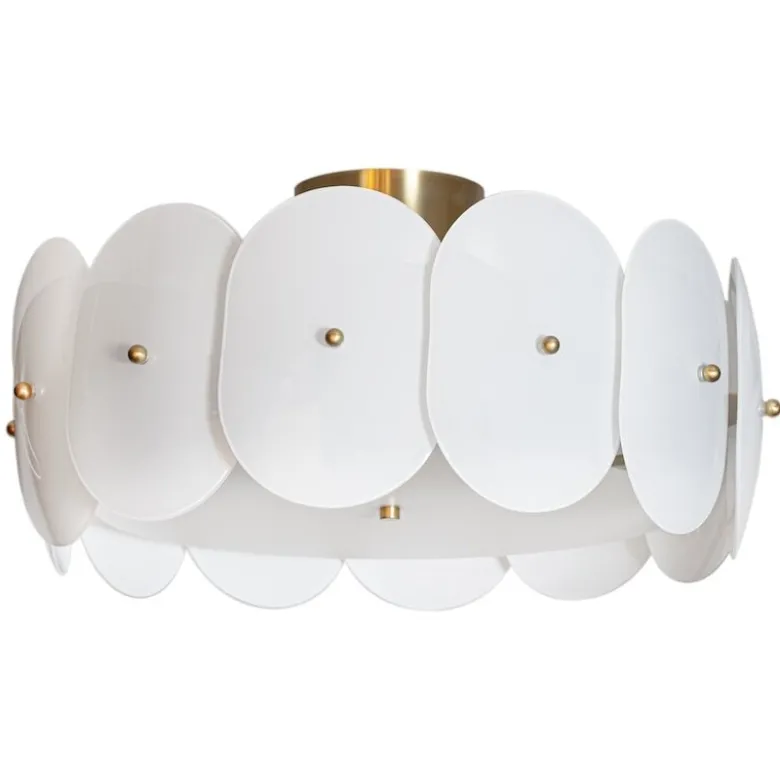 Omlott plafond mässing/vit