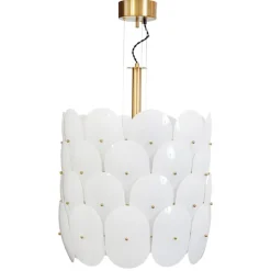 Omlott taklampa Ø50cm mässing/vit