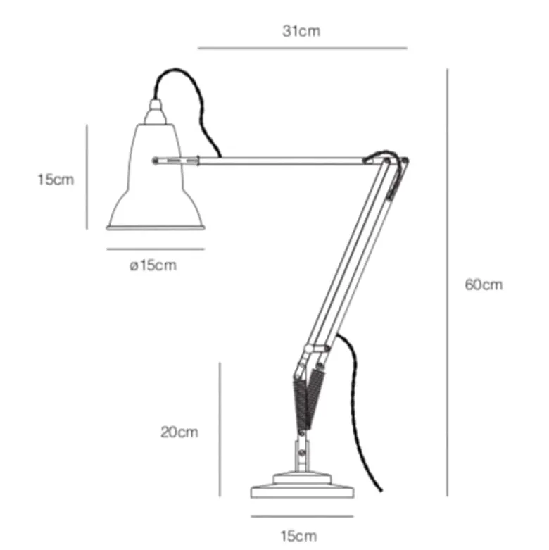 Original 1227 Brass bordslampa Jet Black