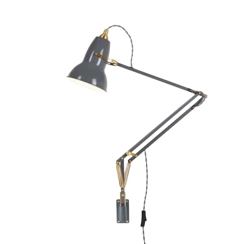 Original 1227 Brass vägglampa Elephant Grey