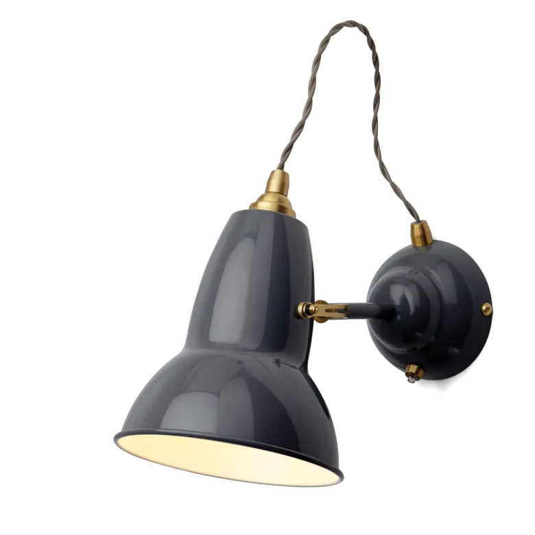 Original 1227 Brass vägglampa Elephant Grey