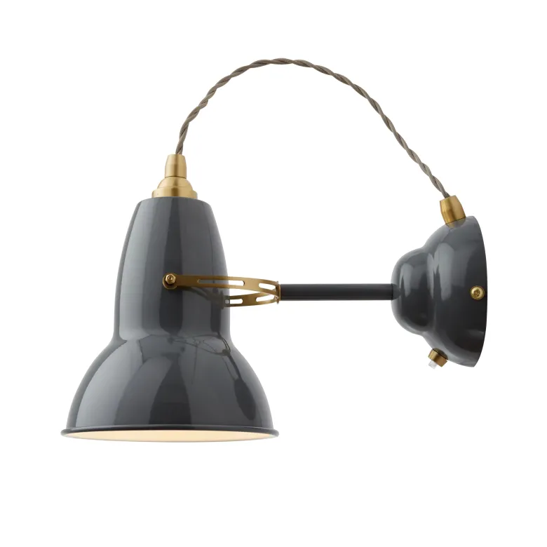 Original 1227 Brass vägglampa Elephant Grey