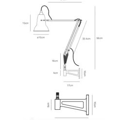Original 1227 Brassvägglampa Jet Black