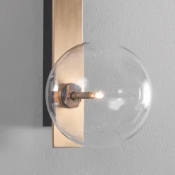 Oslo dubbel vägglampa mässing