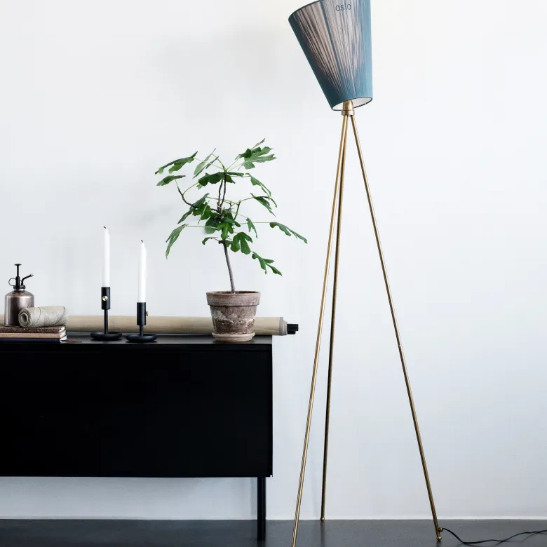 Oslo Wood Golvlampa guld stativ