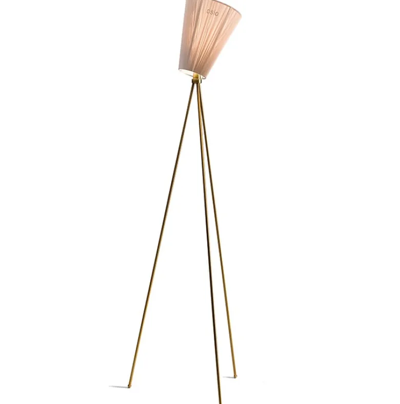 Oslo Wood Golvlampa guld stativ