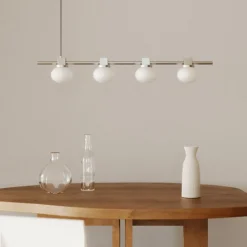 Ovoid quadruple taklampa stainless steel