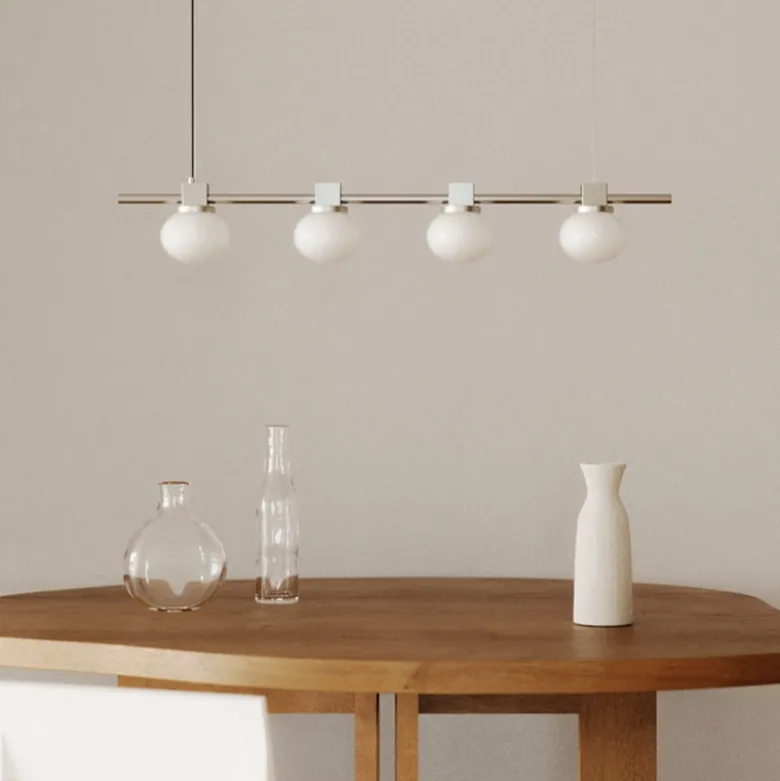 Ovoid quadruple taklampa stainless steel