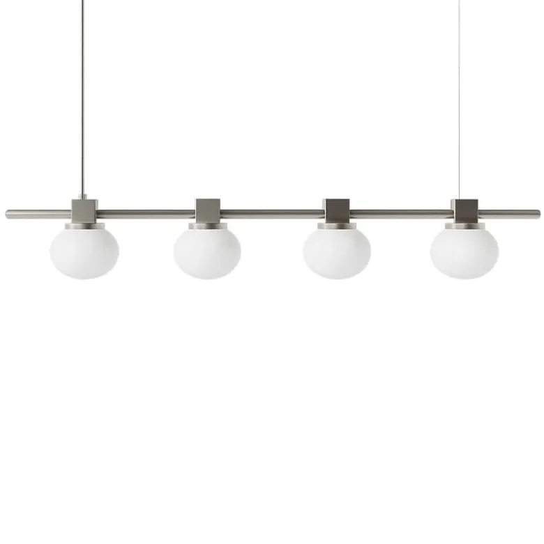 Ovoid quadruple taklampa stainless steel