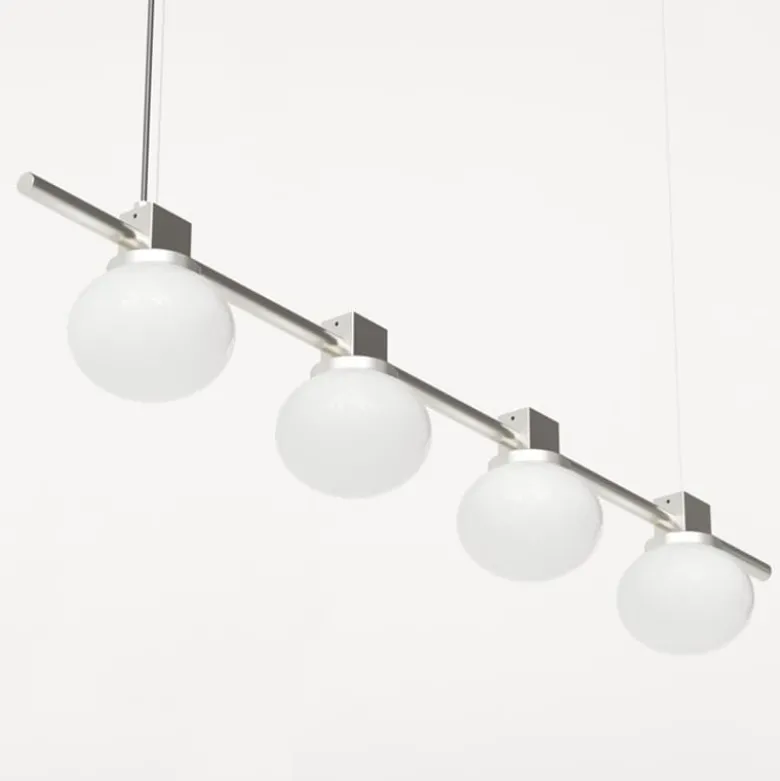 Ovoid quadruple taklampa stainless steel