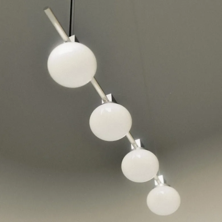 Ovoid quadruple taklampa stainless steel