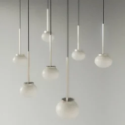 Ovoid single taklampa stainless steel